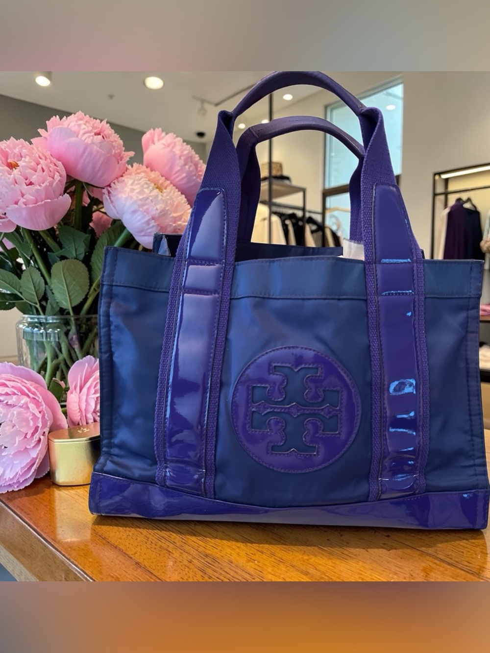 Tory Burch Purple Patent Leather/Blue Tote bag